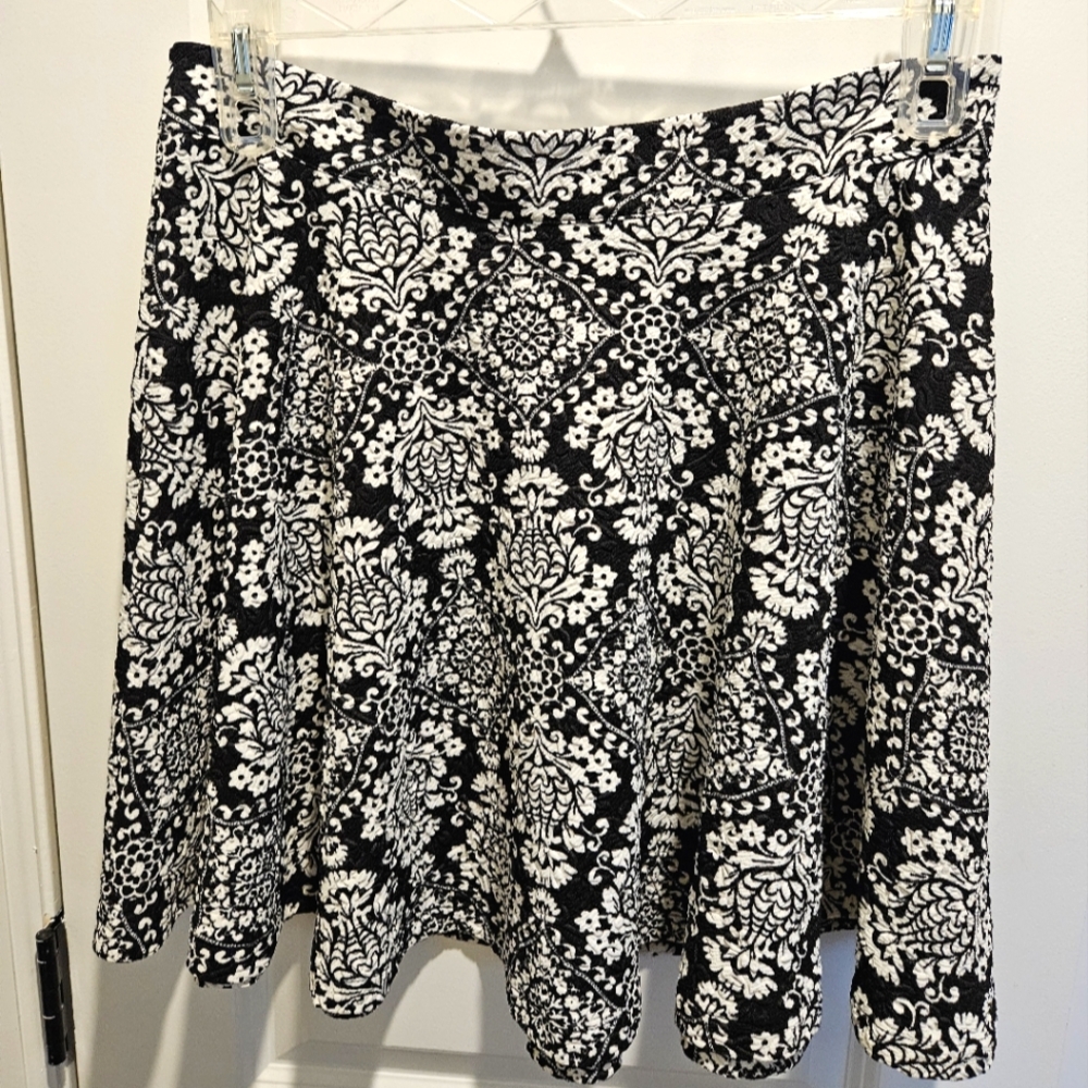 Blue Rain Black and White Mini Skater Skirt